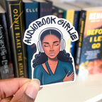 Audiobook Girlie Sticker | Bookish Black Girl Sticker