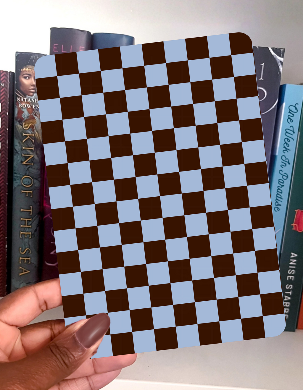 Black Girl Winter Checkered | Printable Kindle Insert