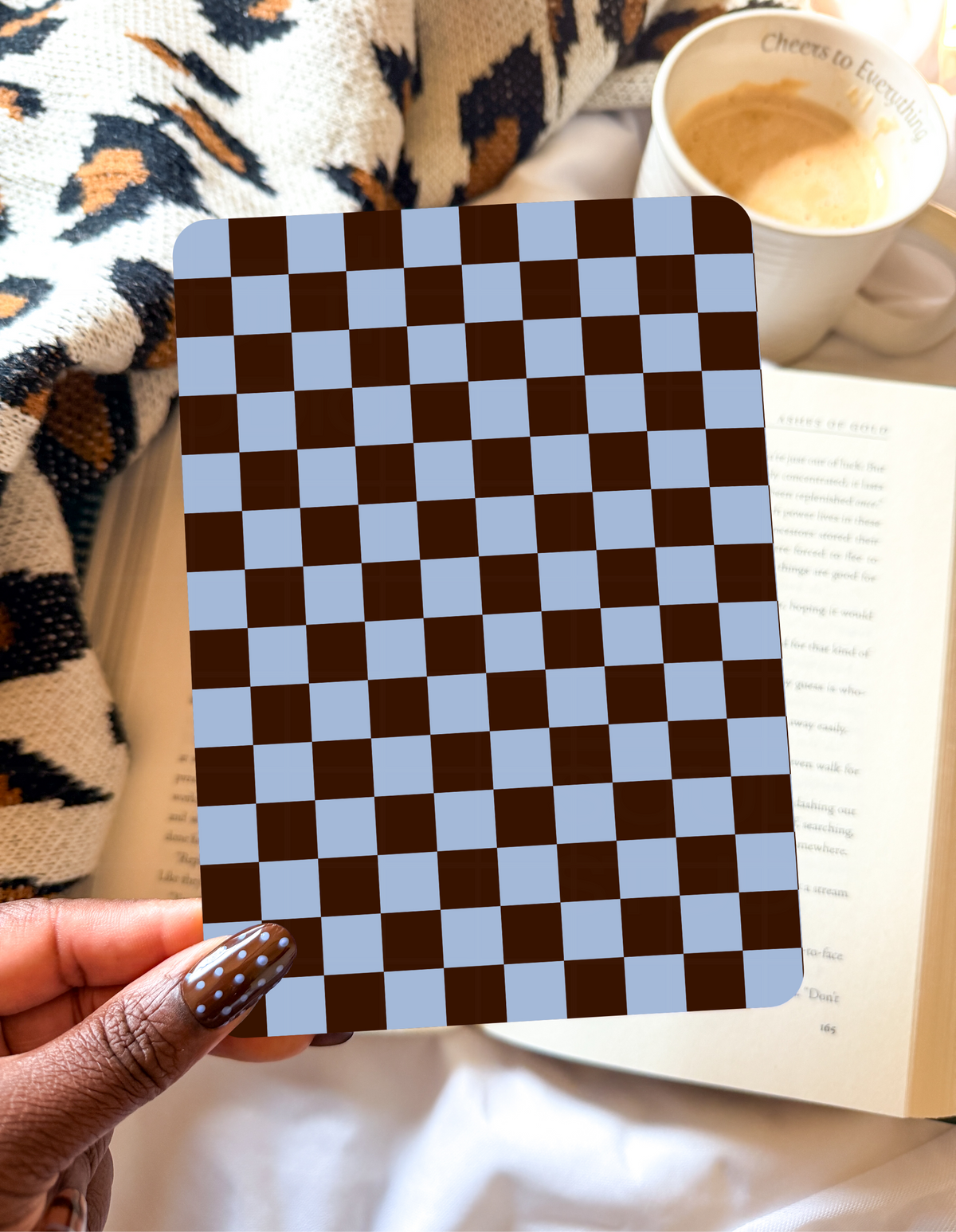 Black Girl Winter Checkered | Printable Kindle Insert