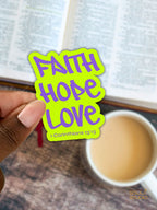 Faith Hope Love Sticker | Christian Sticker